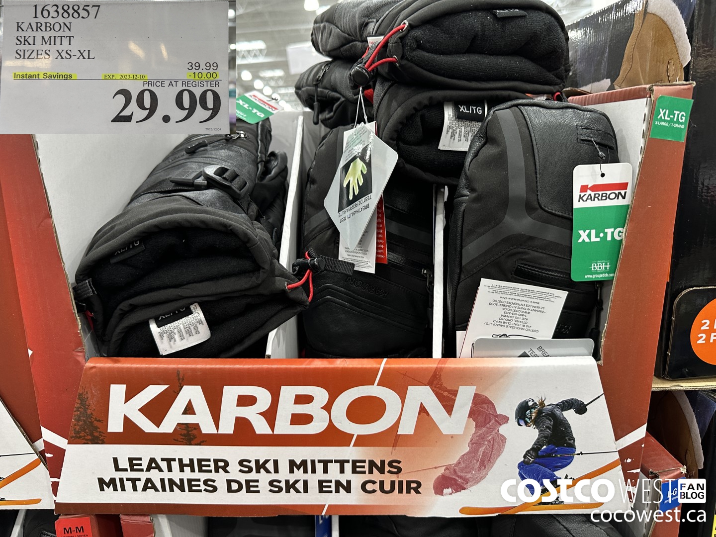 1638857 KARBON SKI MITT SIZES XS-XL ($10.00 INSTANT SAVINGS EXPIRES ON 2023-12-10) $29.99