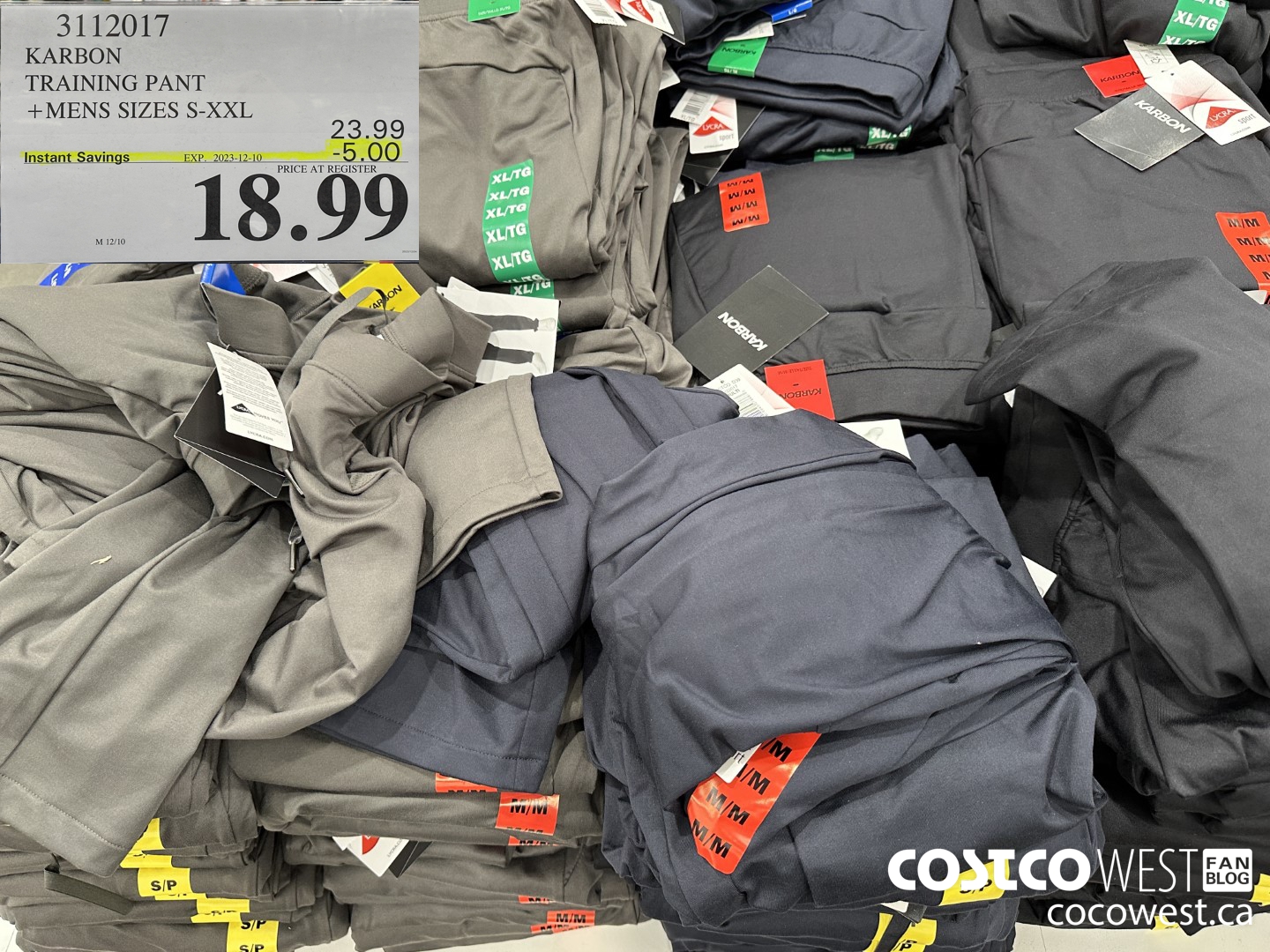 3112017 KARBON TRAINING PANT MENS SIZES S-XXL ($5.00 INSTANT SAVINGS EXPIRES ON 2023-12-10) $18.99