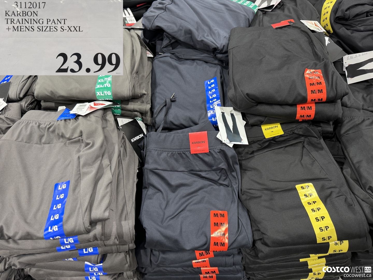 3112017 KARBON TRAINING PANT MENS SIZES S-XXL $23.99