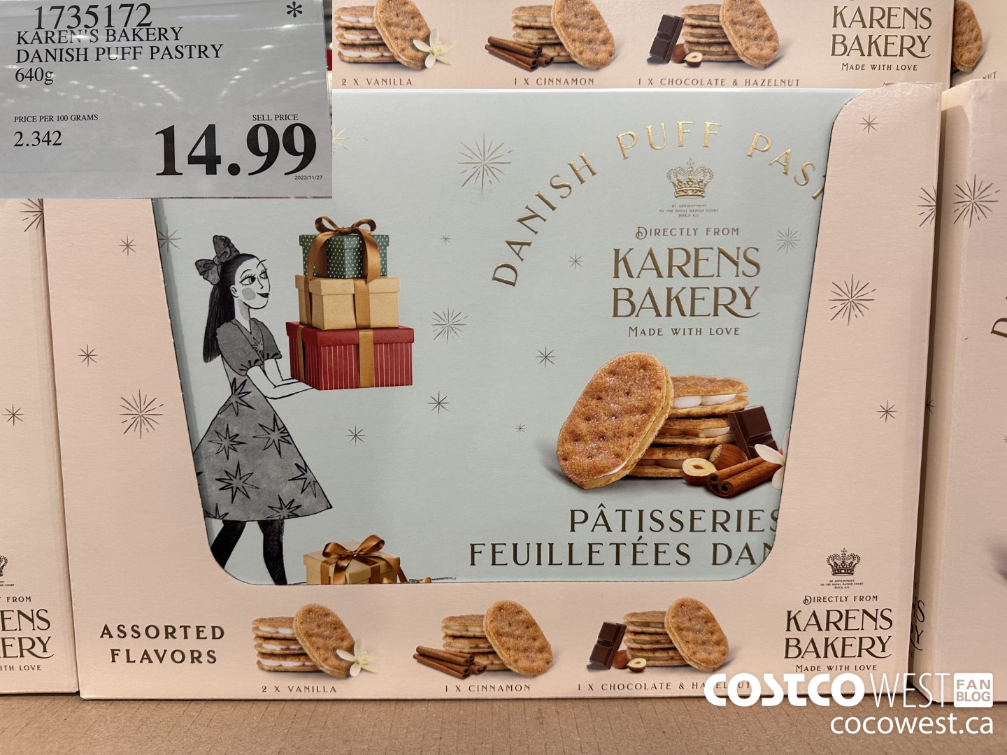 1735172 KAREN'S BAKERY DANISH PUFF PASTRY 640G $14.99