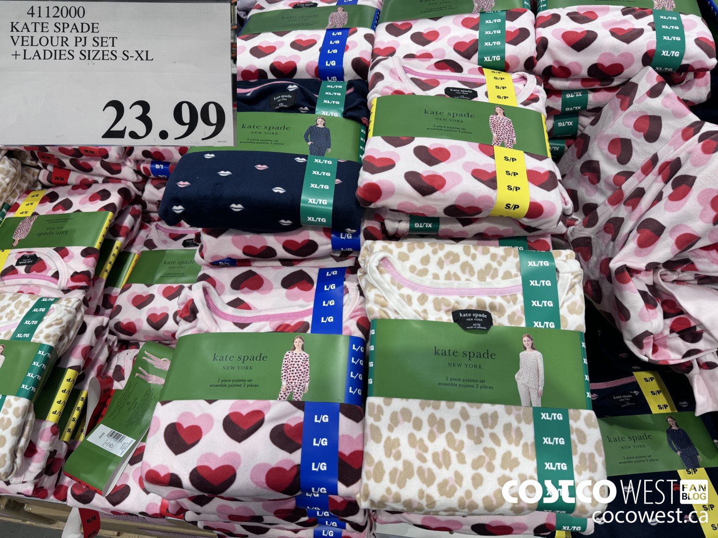 4112000 KATE SPADE VELOUR PJ SET LADIES SIZES S-XL $23.99