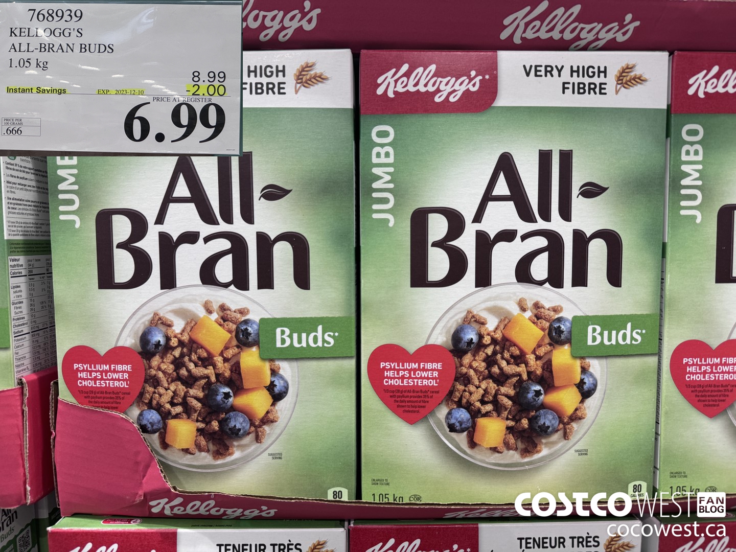 768939 KELLOGG'S ALL-BRAN BUDS JUMBO 1050 G ($2.00 INSTANT SAVINGS EXPIRES ON 2023-12-10) $6.99