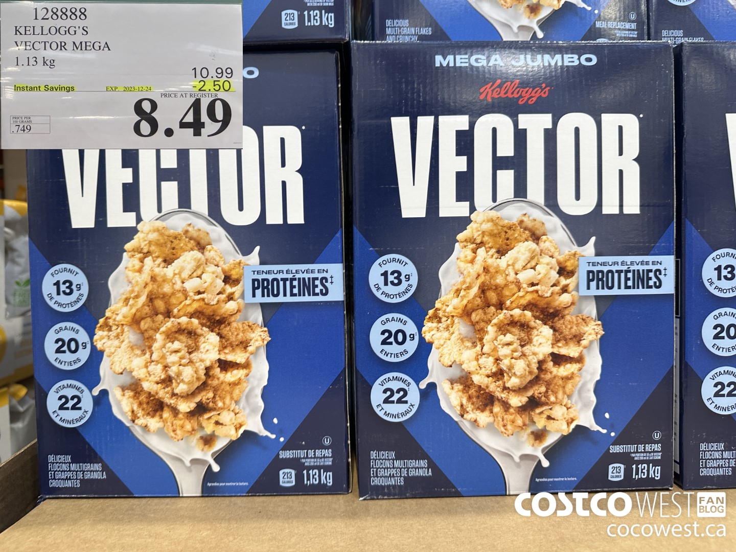 128888 KELLOGGS VECTOR MEGA 1.13KG ($2.50 INSTANT SAVINGS EXPIRES ON 2023-12-24) $8.49
