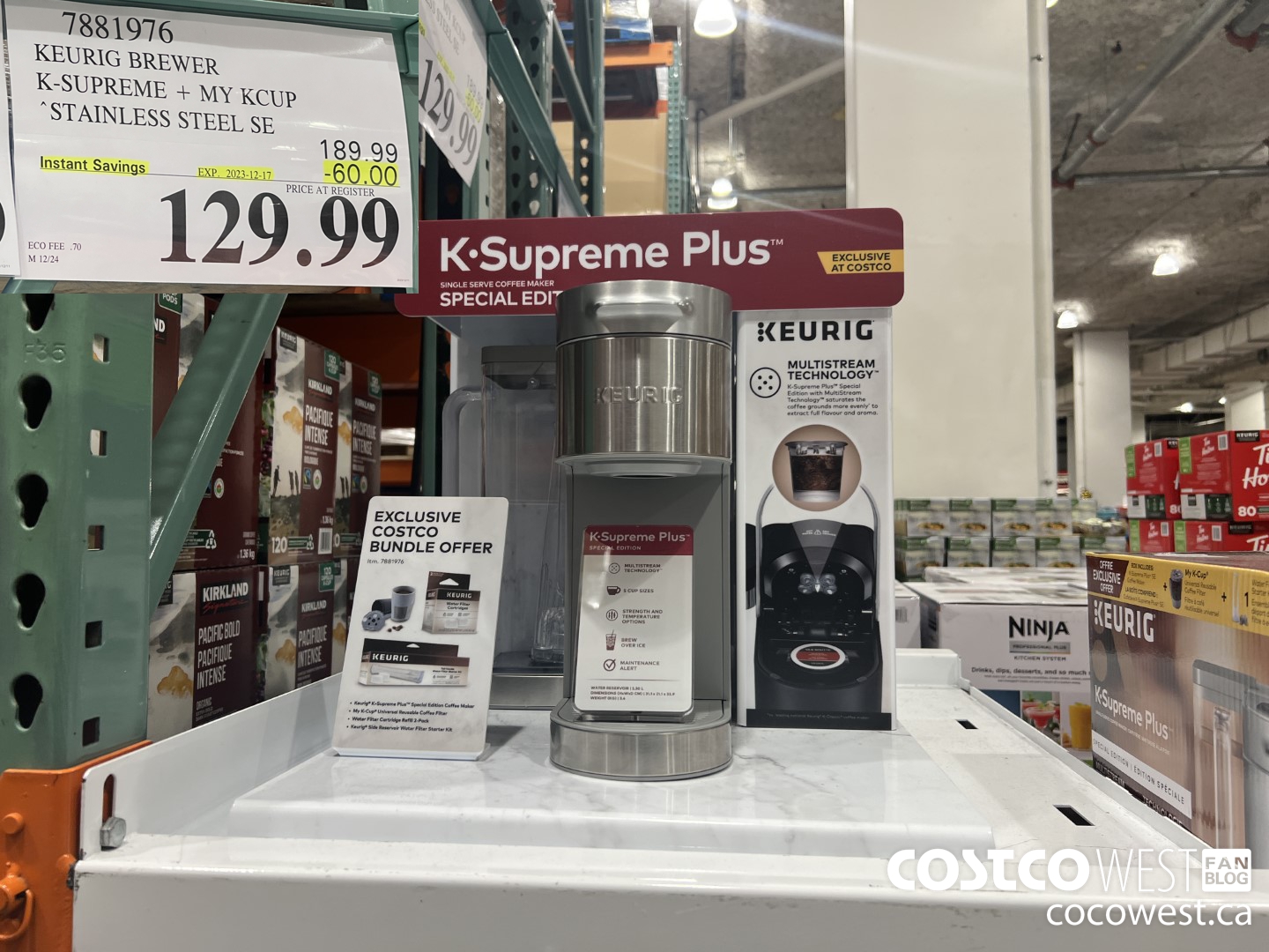 7881976 KEURIG BREWER K-SUPREME + MY KCUP STAINLESS STEEL SE ($60.00 INSTANT SAVINGS EXPIRES ON 2023-12-17) $129.99