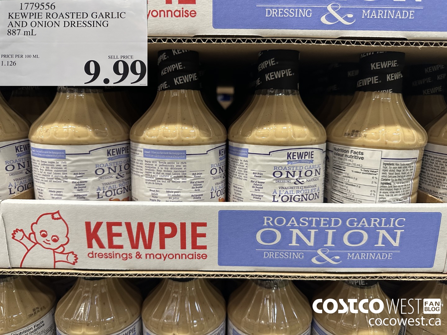 1779556 KEWPIE ROASTED GARLIC AND ONION DRESSING 887 mL $9.99