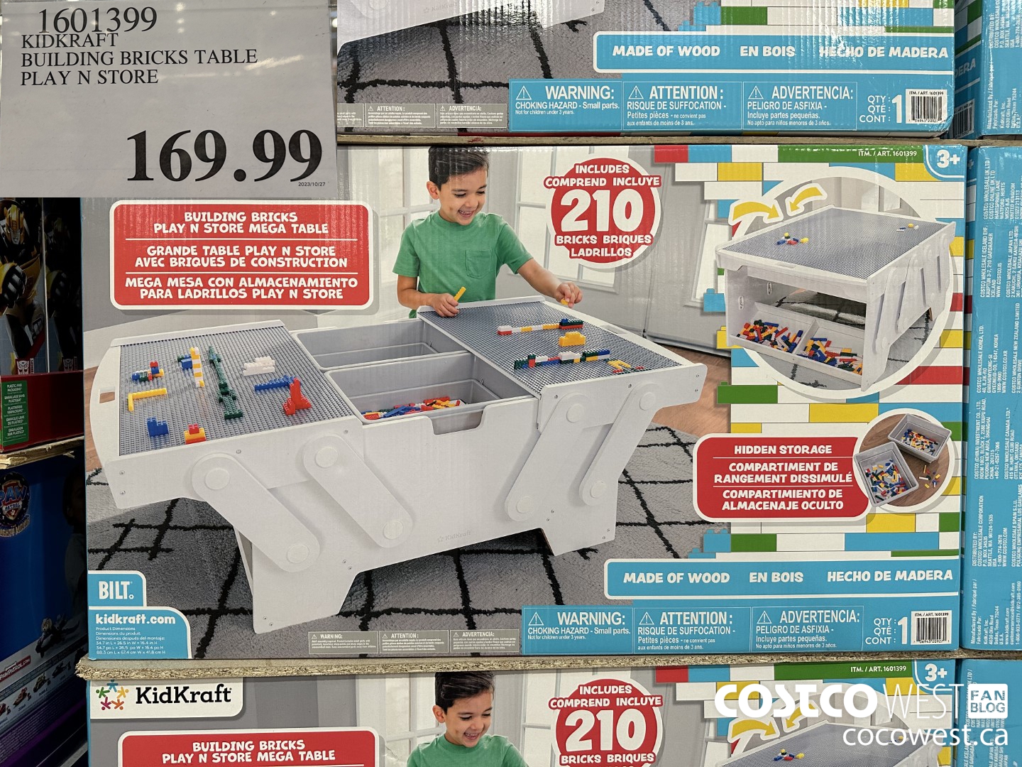 1601399 KIDKRAFT BUILDING BRICKS TABLE PLAY N STORE $169.99