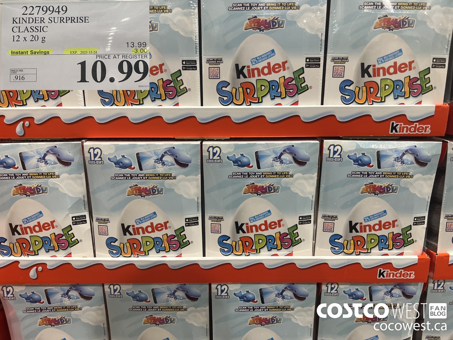 2279949 KINDER SURPRISE CLASSIC 12 x 20g ($3.00 INSTANT SAVINGS EXPIRES ON 2023-12-24) $10.99