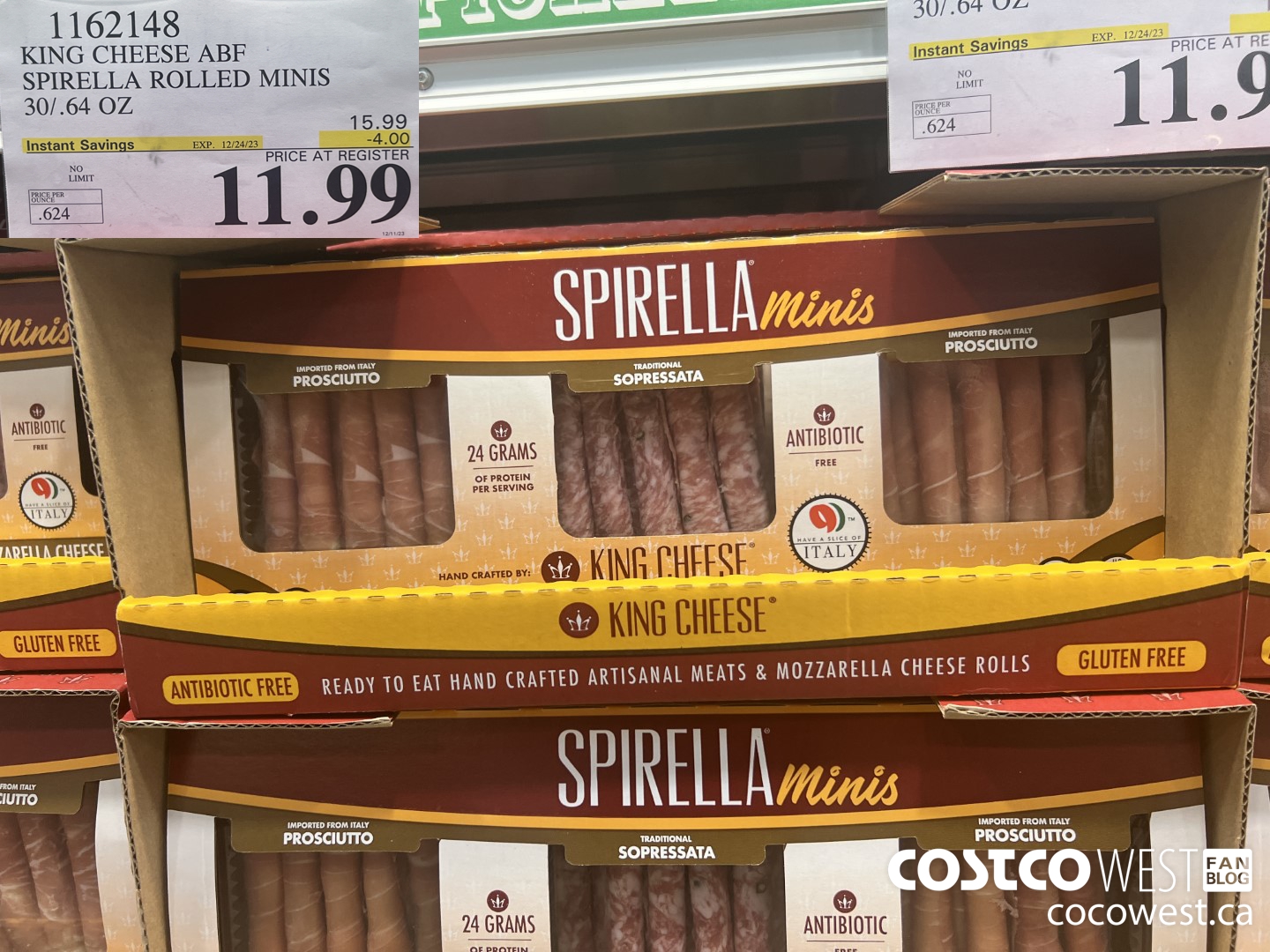 1162148 KING CHEESE ABF SPIRELLA ROLLED MINIS 30/.64 OZ ($4.00 INSTANT SAVINGS EXPIRES ON 2023-12-24) $11.99