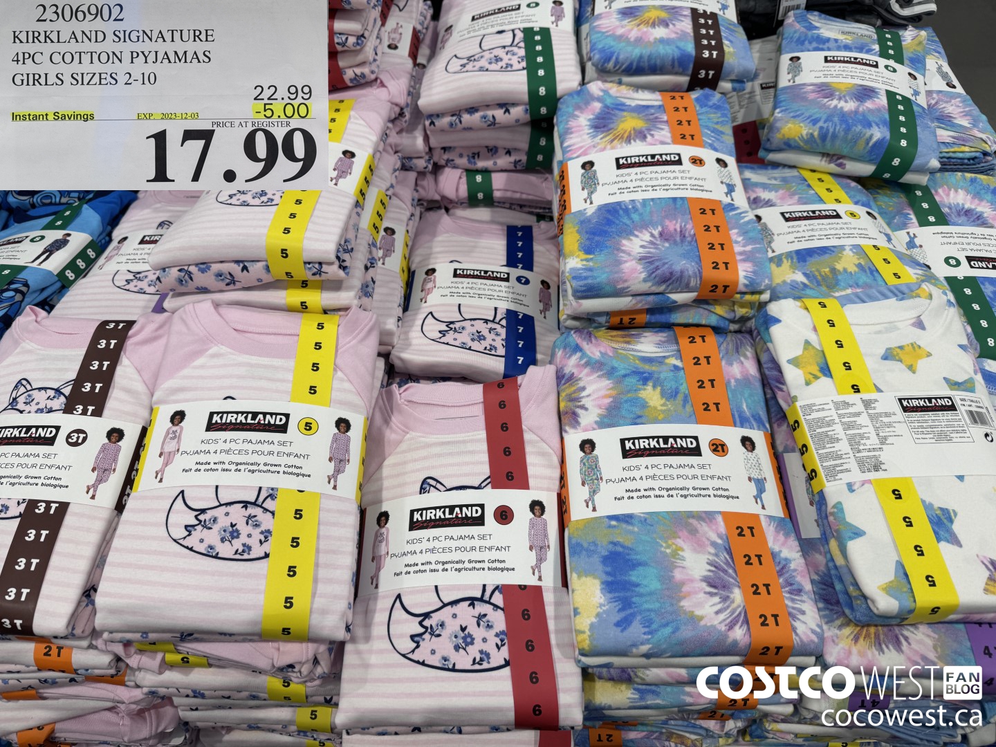 2306902 KIRKLAND SIGNATURE 4PC COTTON PYJAMAS GIRLS SIZES 2-10 ($5.00 INSTANT SAVINGS EXPIRES ON 2023-12-03) $17.99