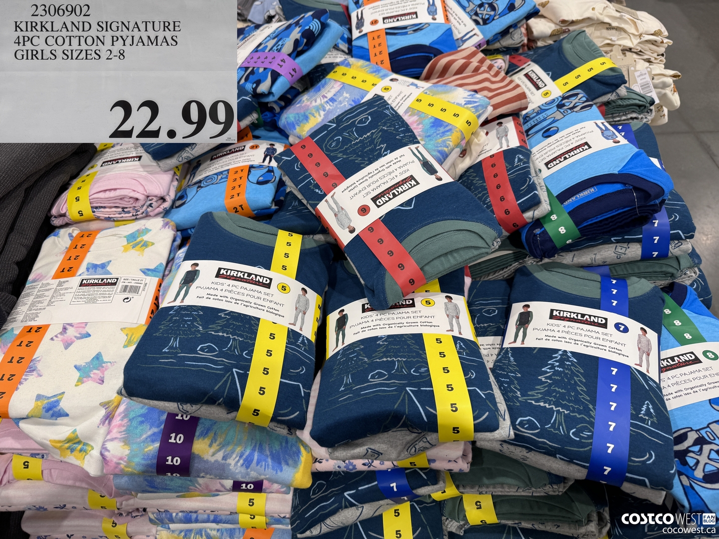 2306902 KIRKLAND SIGNATURE 4PC COTTON PYJAMAS GIRLS SIZES 2-10 $22.99