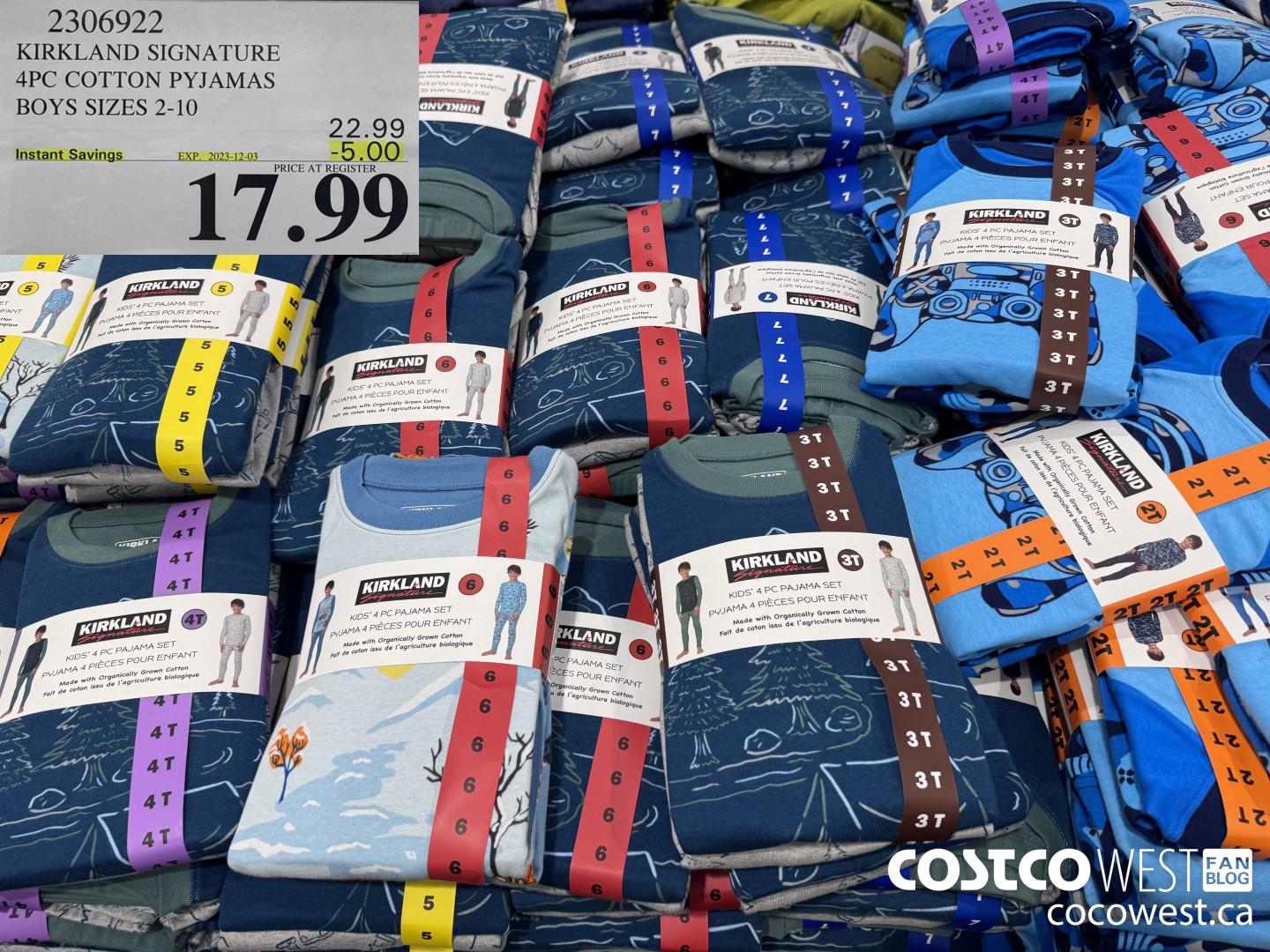 2306922 KIRKLAND SIGNATURE 4PC COTTON PYJAMAS SIZES 2-10 ($5.00 INSTANT SAVINGS EXPIRES ON 2023-12-03) $17.99