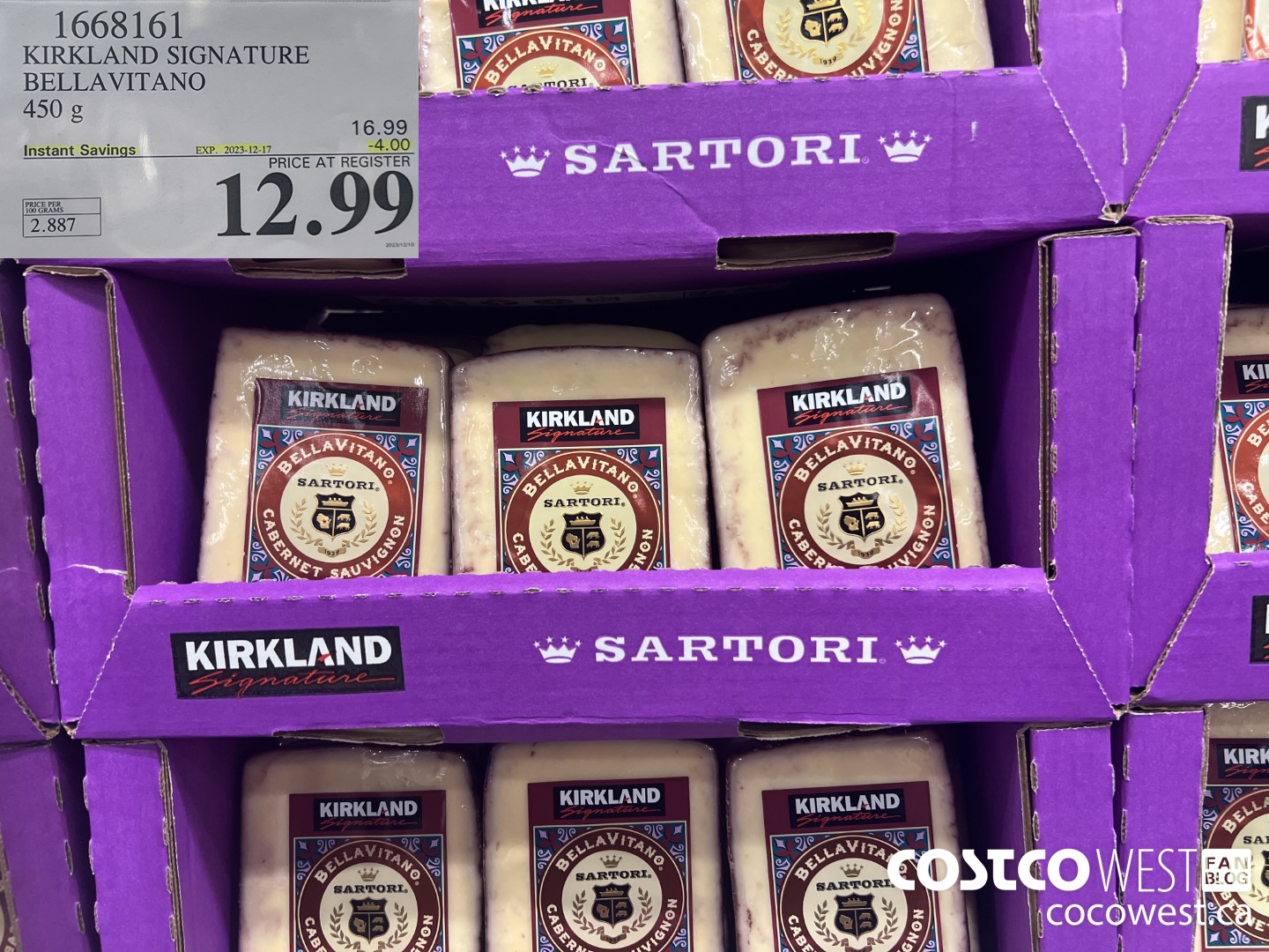 1668161 KIRKLAND SIGNATURE BELLAVITANO 450G ($4.00 INSTANT SAVINGS EXPIRES ON 2023-12-17) $12.99