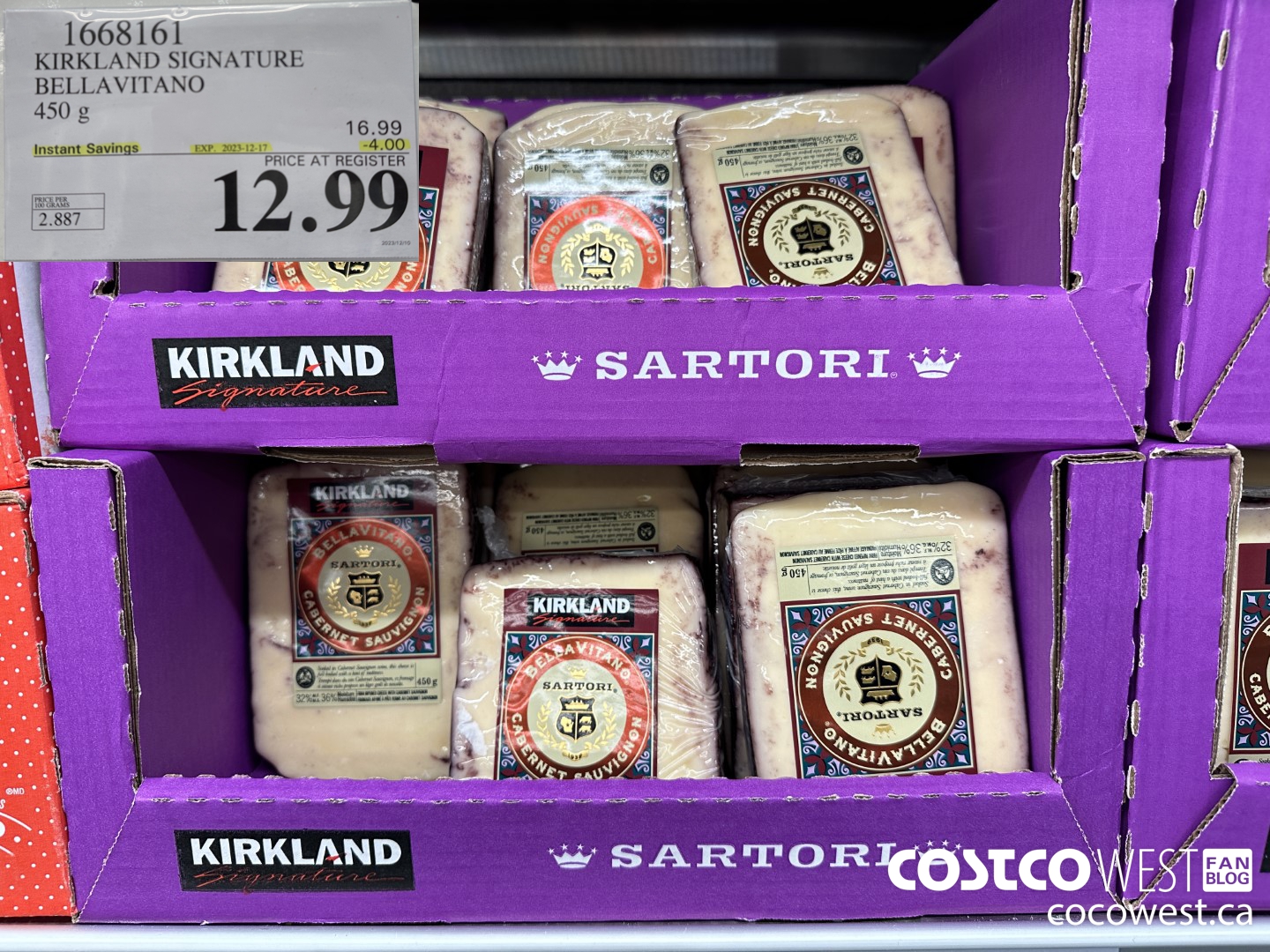 1668161 KIRKLAND SIGNATURE BELLAVITANO 450G ($4.00 INSTANT SAVINGS EXPIRES ON 2023-12-17) $12.99