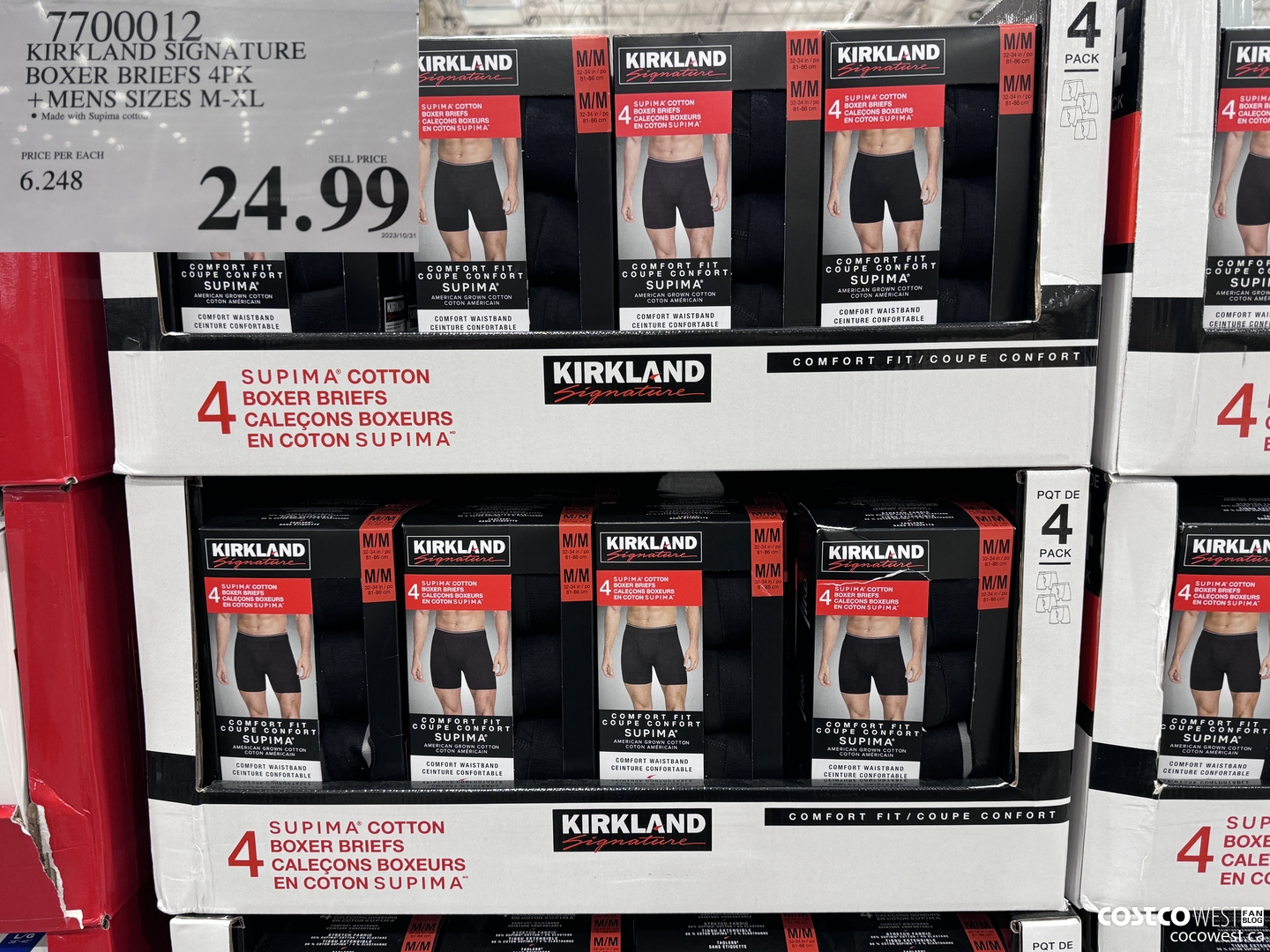 7700012 KIRKLAND SIGNATURE BOXER BRIEFS 4PK MENS SIZES M-XL $24.99