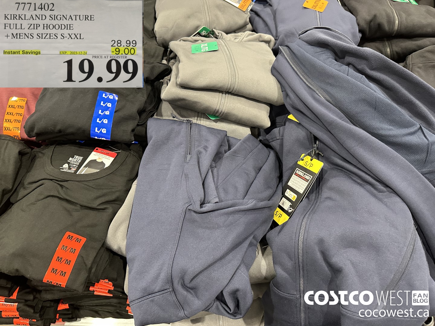 7771402 KIRKLAND SIGNATURE FULL ZIP HOODIE MENS SIZES S-XXL ($9.00 INSTANT SAVINGS EXPIRES ON 2023-12-24) $19.99