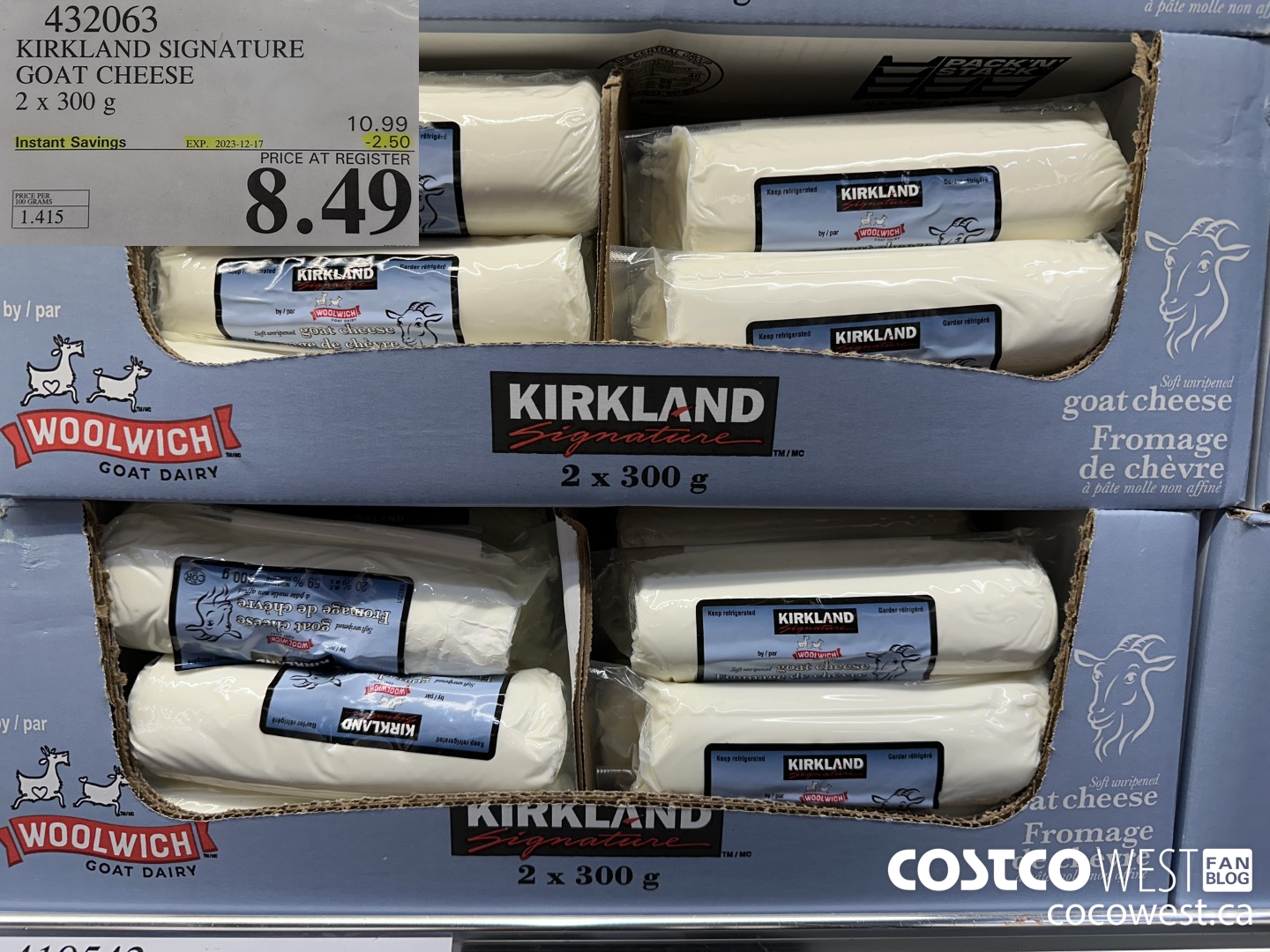 432063 KIRKLAND SIGNATURE GOAT CHEESE 2 x 300 g ($2.50 INSTANT SAVINGS EXPIRES ON 2023-12-17) $8.49
