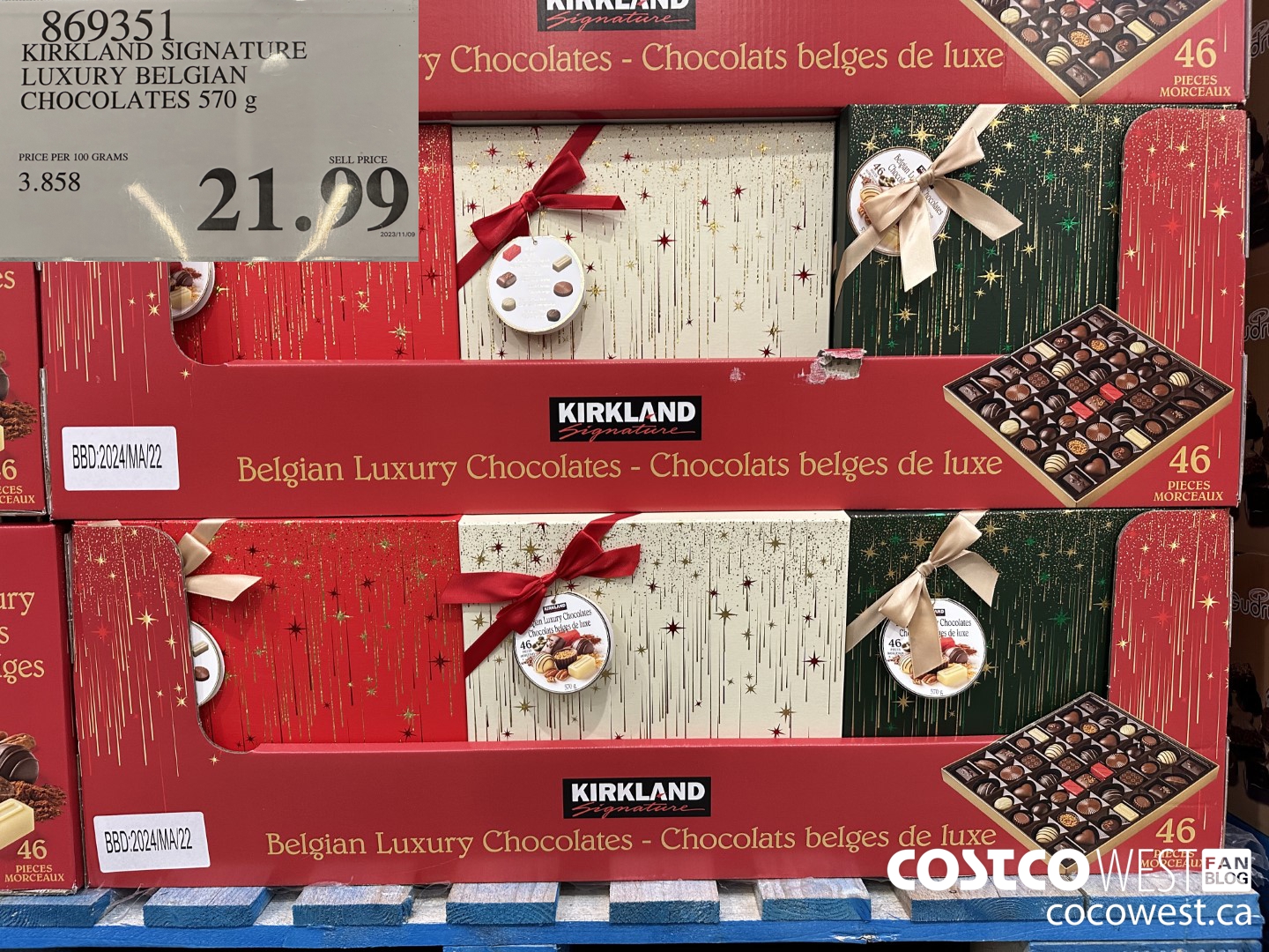 869351 KIRKLAND SIGNATURE LUXURY BELGIAN CHOCOLATES 570 g $21.99