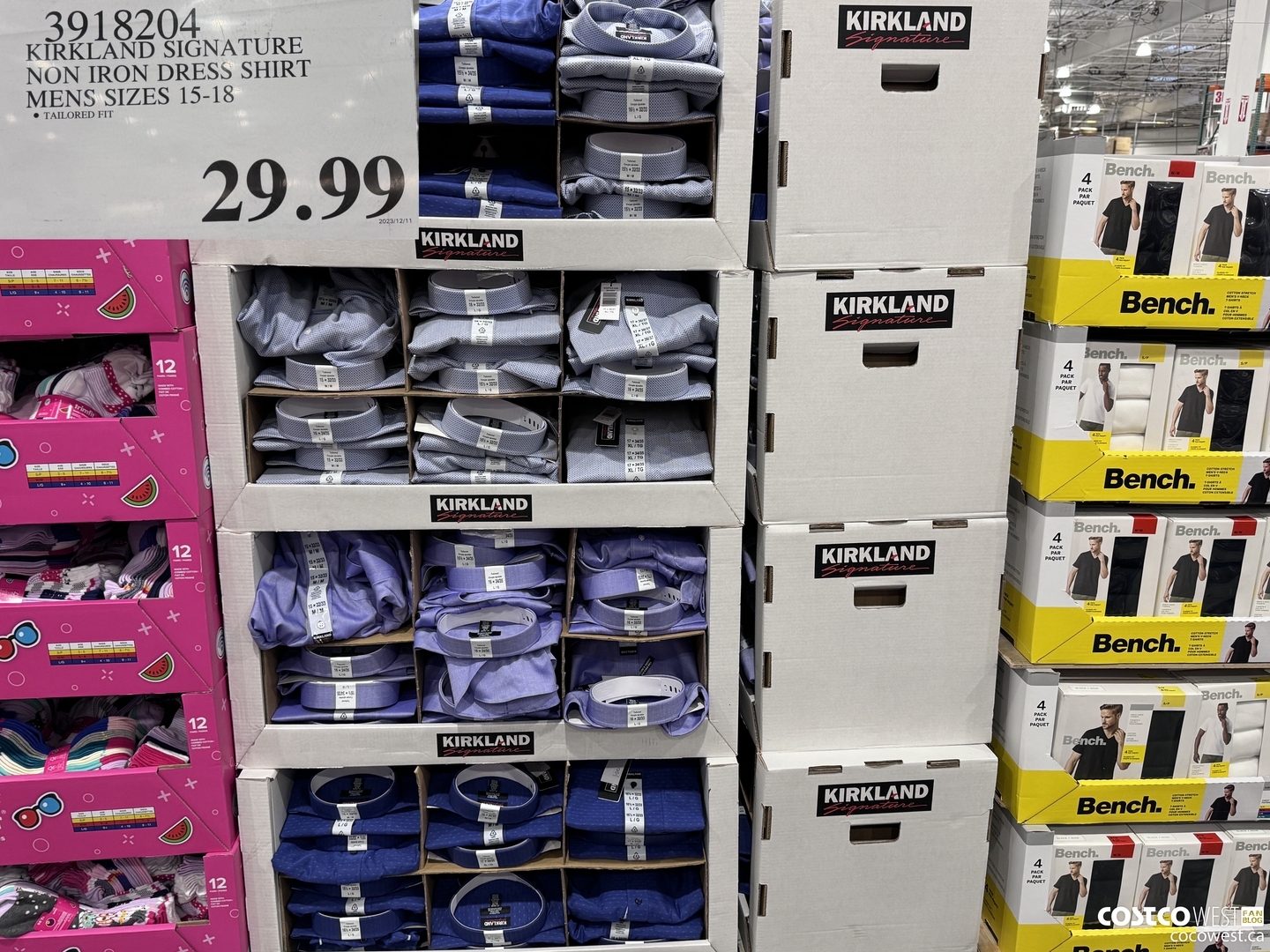 3918204 KIRKLAND SIGNATURE NON IRON DRESS SHIRT MENS SIZES 15-18 $29.99