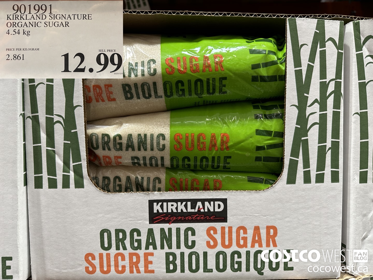 901991 KIRKLAND SIGNATURE ORGANIC SUGAR 4.54 KG $12.99