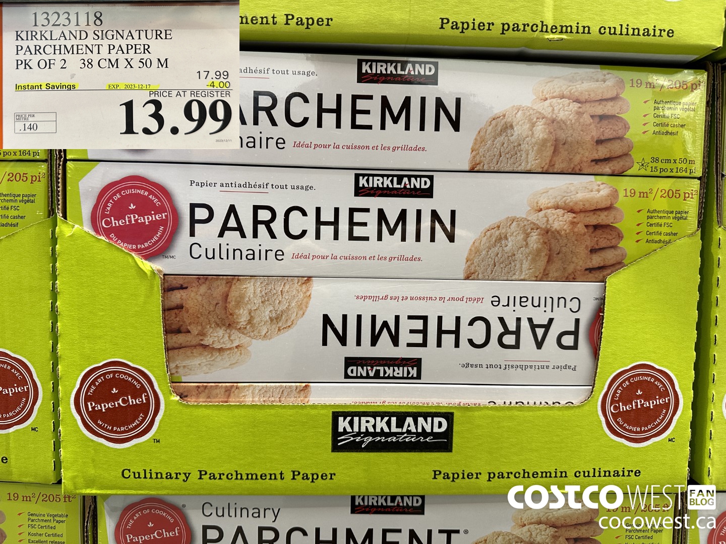 1323118 KIRKLAND SIGNATURE PARCHMENT PAPER PK OF 2 38cm X 50m ($4.00 INSTANT SAVINGS EXPIRES ON 2023-12-17) $13.99