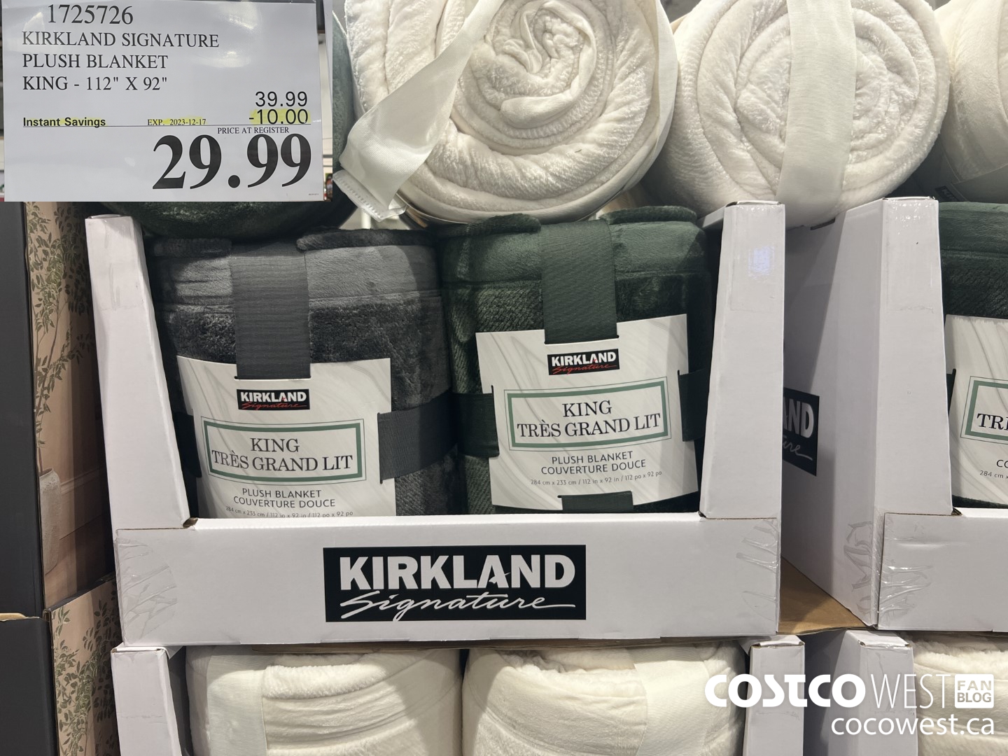 1725726 KIRKLAND SIGNATURE PLUSH BLANKET KING 112