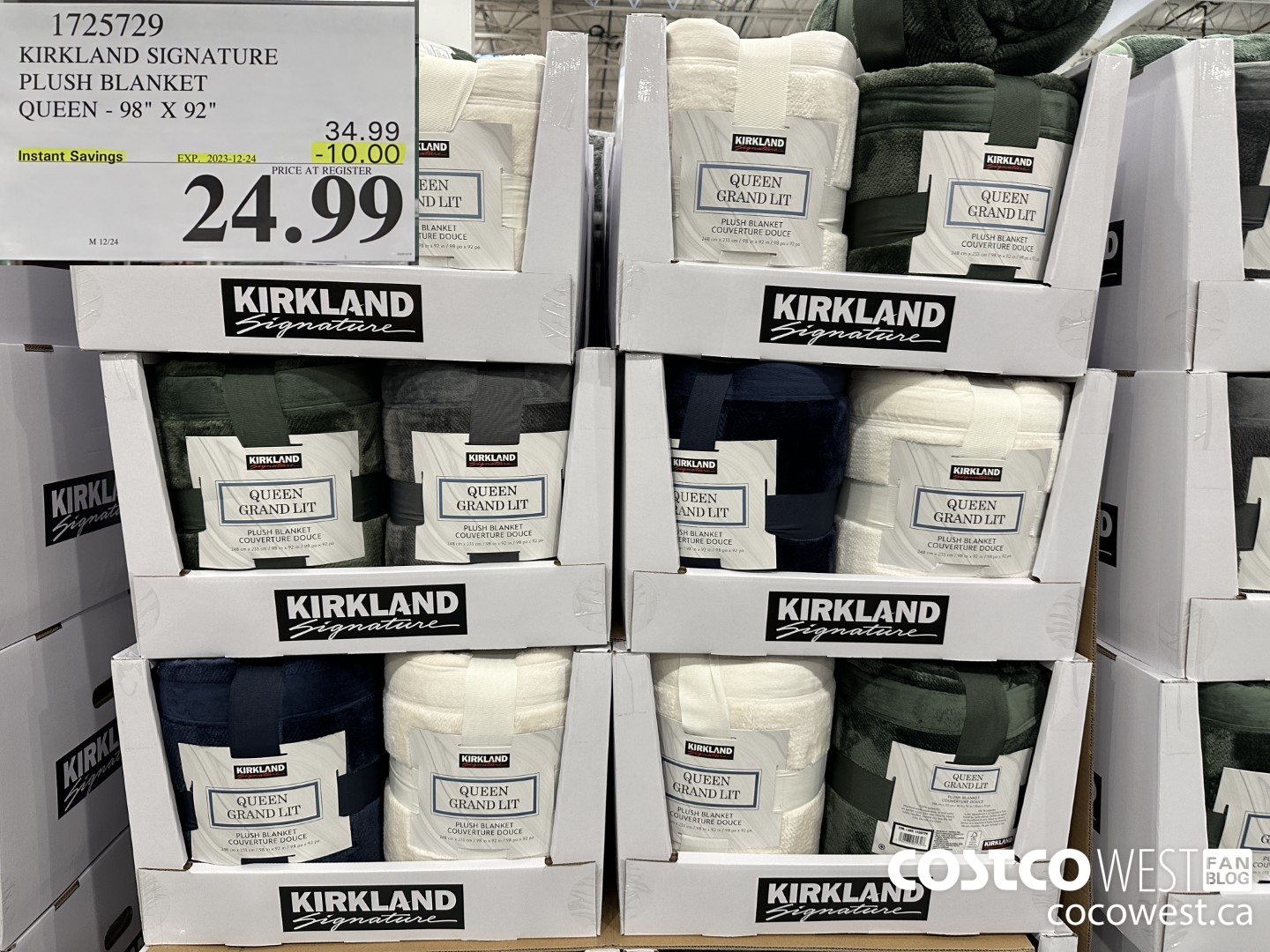 1725729 KIRKLAND SIGNATURE PLUSH BLANKET QUEEN 98