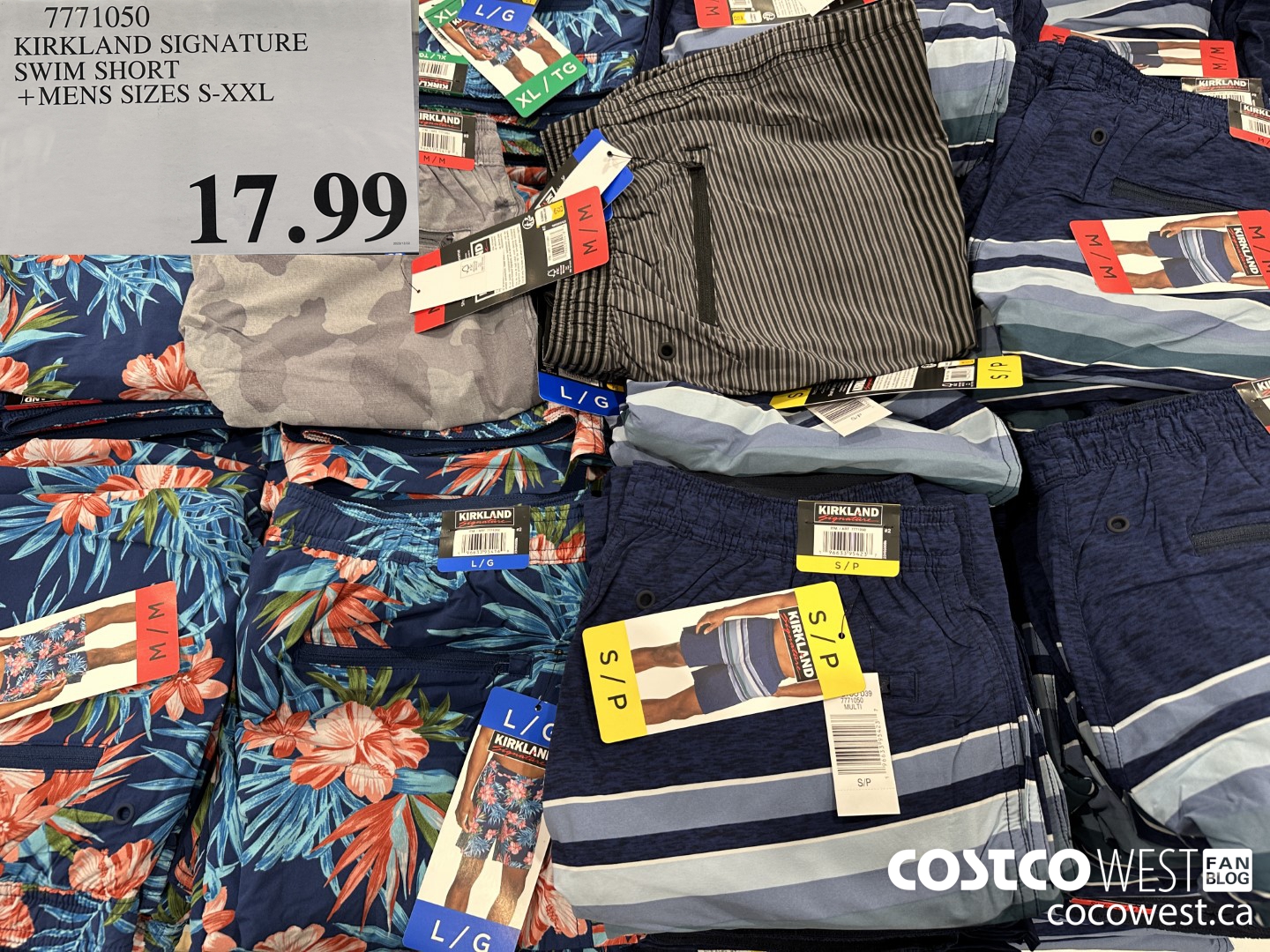 7771050 KIRKLAND SIGNATURE SWIM SHORT MENS SIZES S-XXL  $17.99