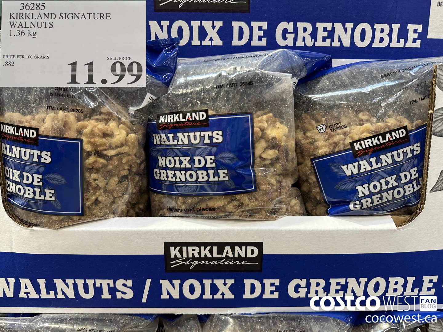36285 KIRKLAND SIGNATURE WALNUTS 1.36 kg $11.99