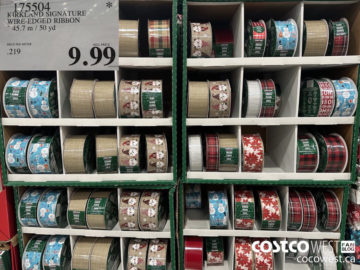 175504 KIRKLAND SIGNATURE WIRE-EDGED RIBBON 45.7M / 50 YD $9.99