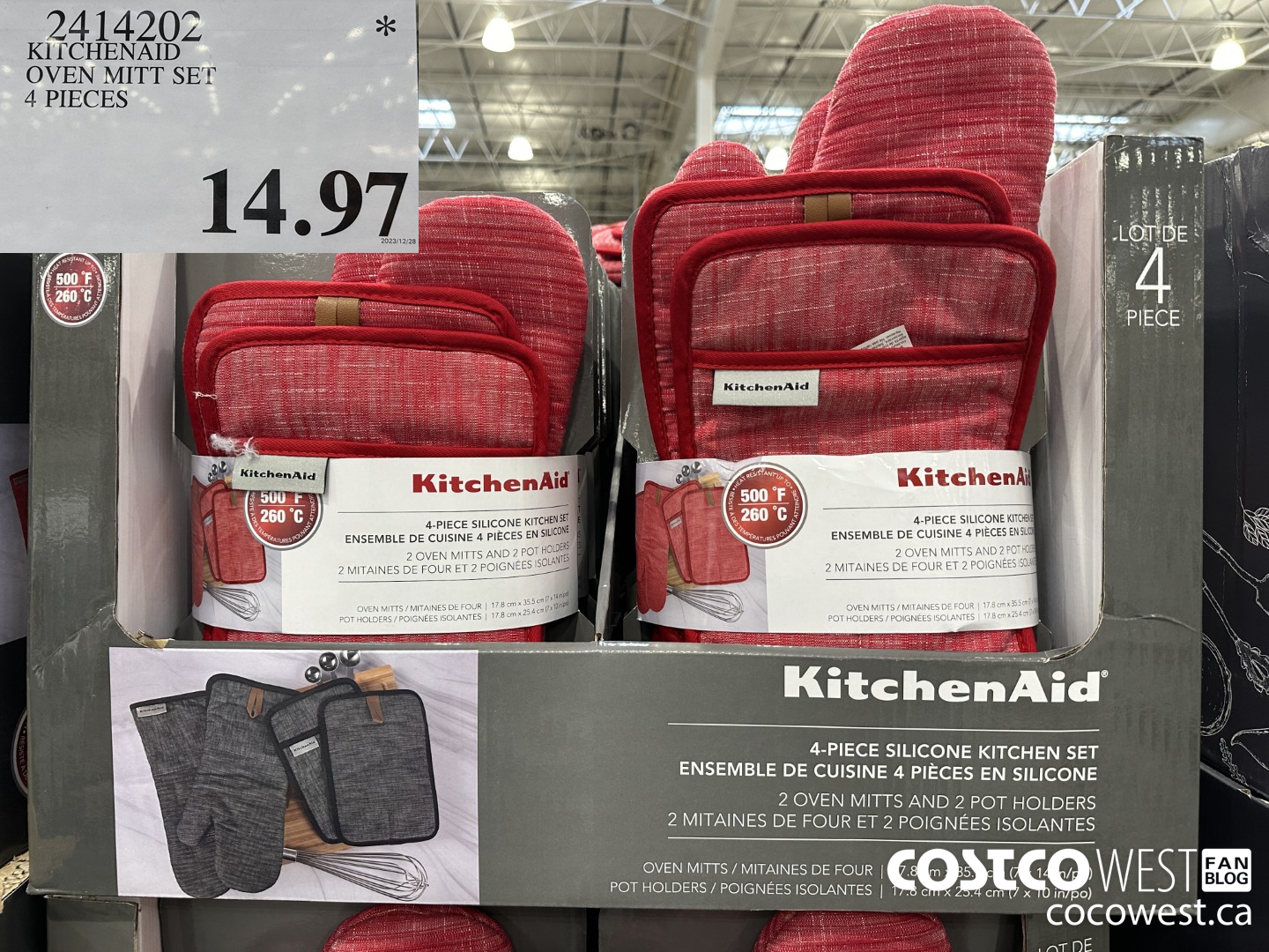 2414202 KITCHENAID OVEN MITT SET 4 PIECES $14.97