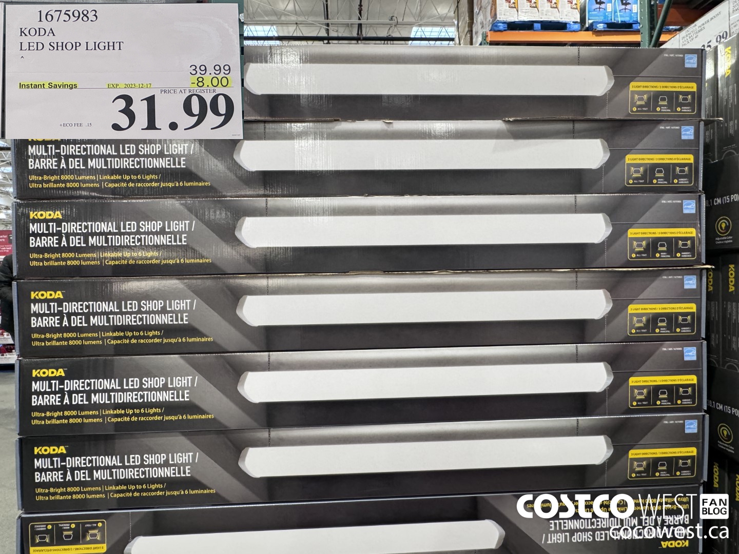 1675983 KODA LED SHOP LIGHT ($8.00 INSTANT SAVINGS EXPIRES ON 2023-12-17) $31.99