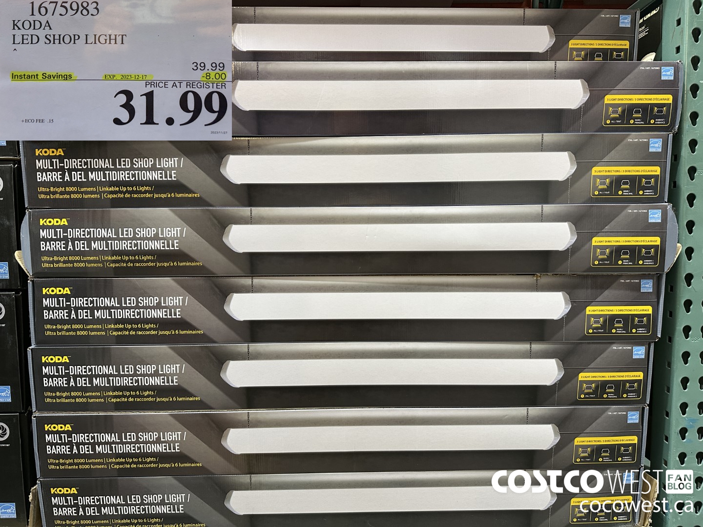 1675983 KODA LED SHOP LIGHT ($8.00 INSTANT SAVINGS EXPIRES ON 2023-12-17) $31.99