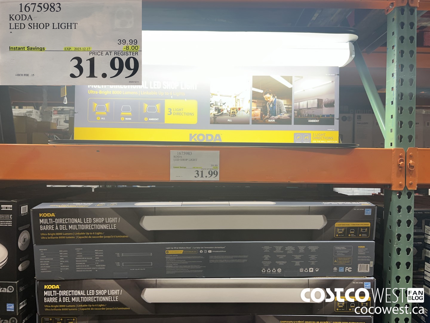 1675983 KODA LED SHOP LIGHT ($8.00 INSTANT SAVINGS EXPIRES ON 2023-12-17) $31.99