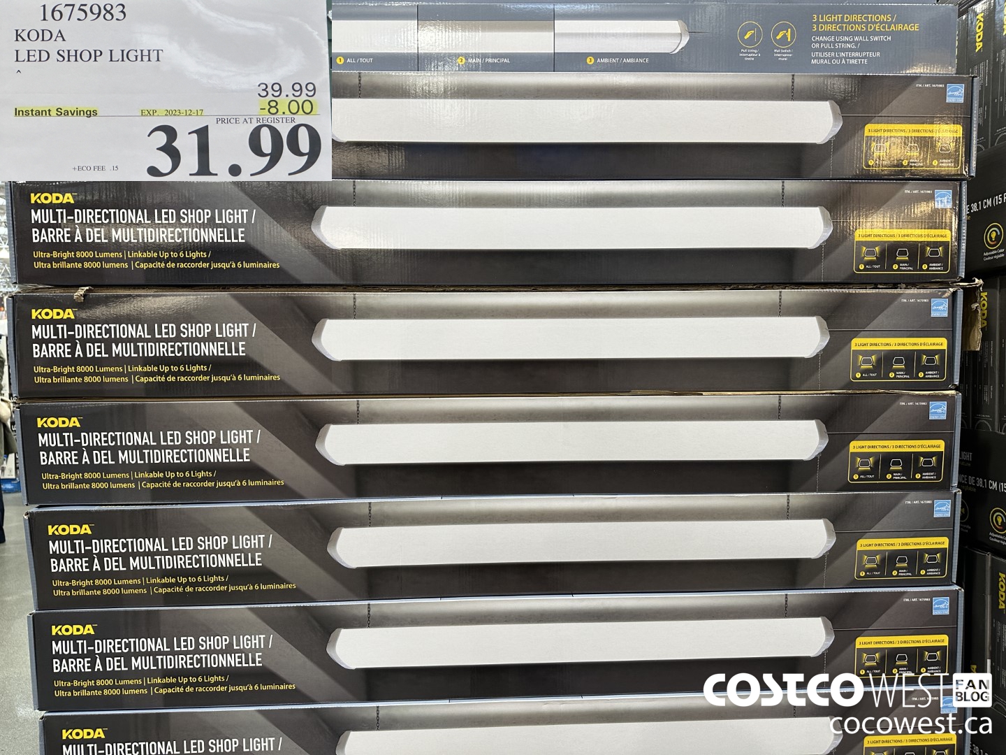 1675983 KODA LED SHOP LIGHT ($8.00 INSTANT SAVINGS EXPIRES ON 2023-12-17) $31.99