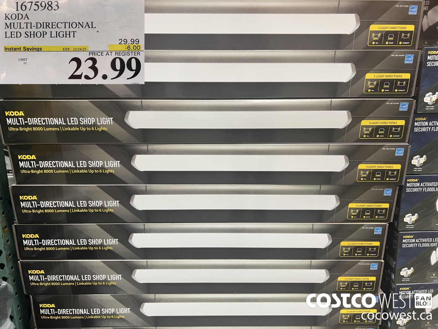 1675983 KODA MULTI-DIRECTIONAL LED SHOP LIGHT ($6.00 INSTANT SAVINGS EXPIRES ON 2023-12-24) $23.99