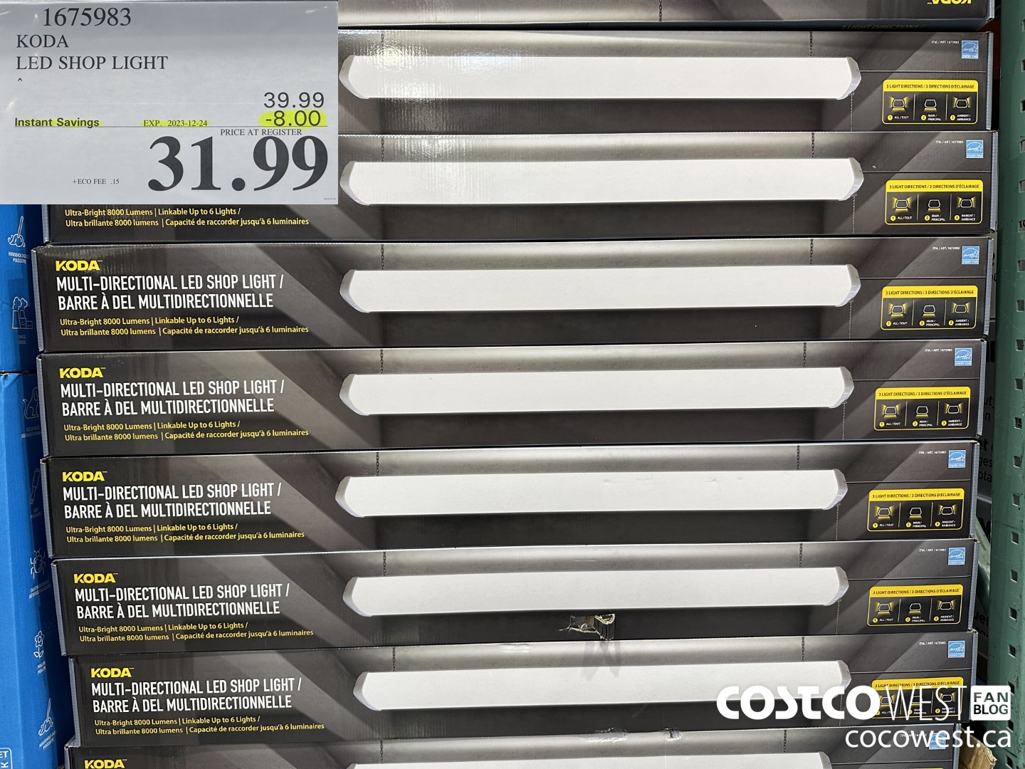 1675983 KODA MULTI-DIRECTIONAL LED SHOP LIGHT ($8.00 INSTANT SAVINGS EXPIRES ON 2023-12-24) $31.99