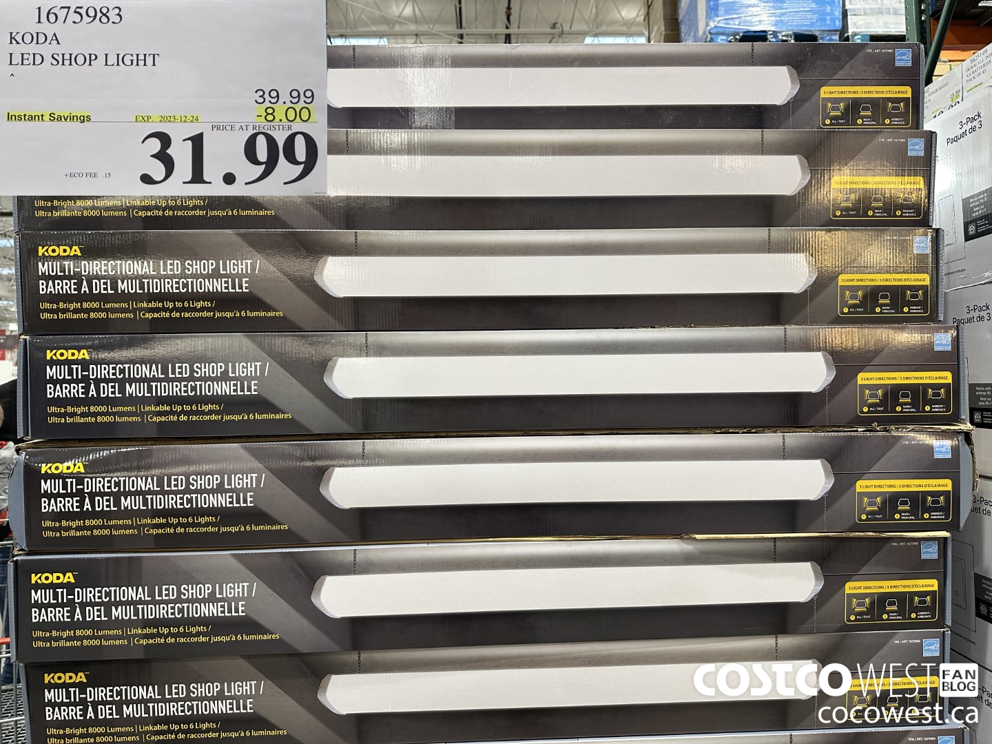 1675983 KODA MULTI-DIRECTIONAL LED SHOP LIGHT ($8.00 INSTANT SAVINGS EXPIRES ON 2023-12-24) $31.99