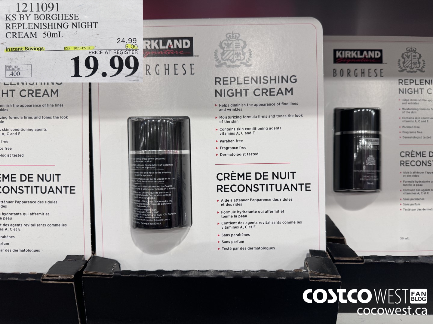 1211091 KS BY BORGHESE REPLENISHING NIGHT CREAM 50mL ($5.00 INSTANT SAVINGS EXPIRES ON 2023-12-10) $19.99