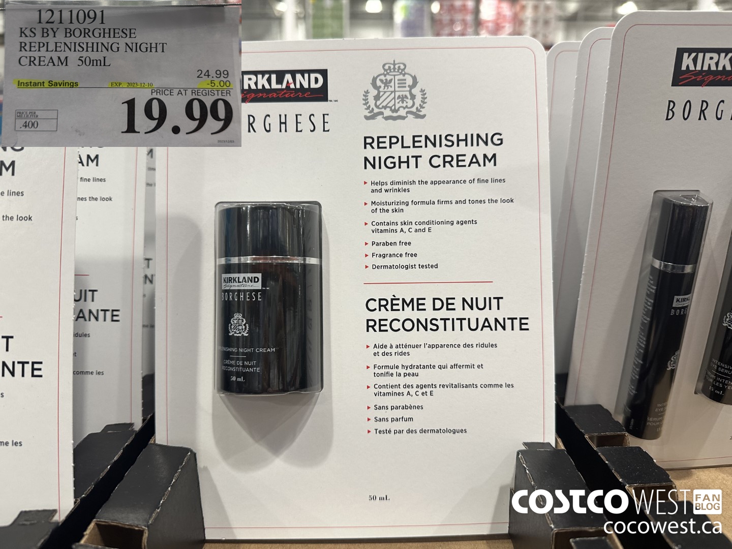 1211091 KS BY BORGHESE REPLENISHING NIGHT CREAM 50mL ($5.00 INSTANT SAVINGS EXPIRES ON 2023-12-10) $19.99