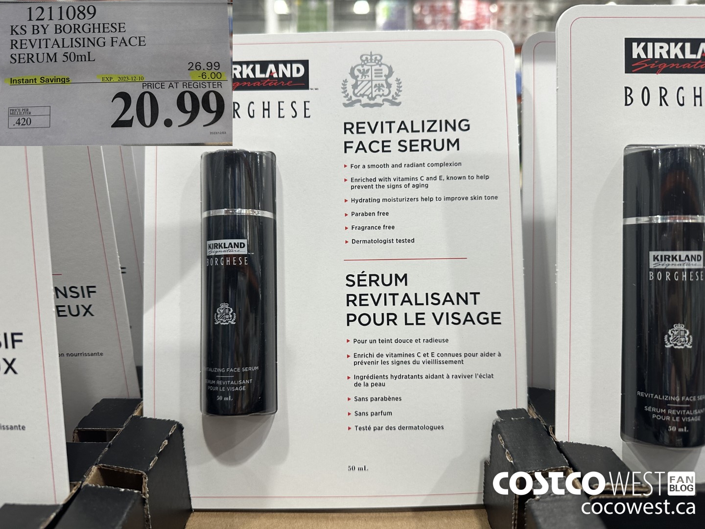 1211089 KS BY BORGHESE REVITALISING FACE SERUM 50mL ($6.00 INSTANT SAVINGS EXPIRES ON 2023-12-10) $20.99