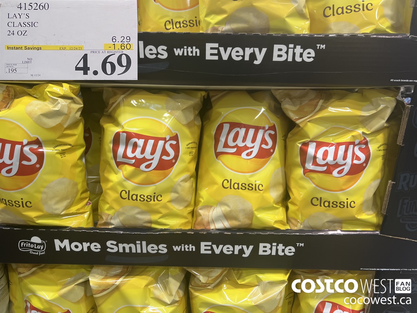 415260 LAY'S CLASSIC 24 OZ ($1.60 INSTANT SAVINGS EXPIRES ON 2023-12-24) $4.69