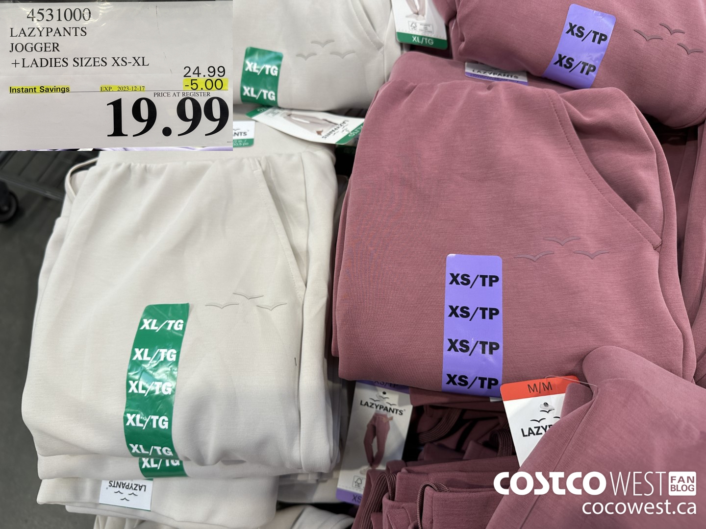 4531000 LAZYPANTS SUEDED JOGGER LADIES SIZES XS-XL ($5.00 INSTANT SAVINGS EXPIRES ON 2023-12-17) $19.99