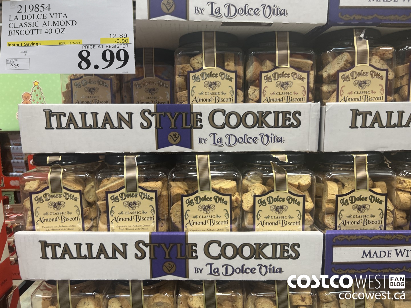219854 LA DOLCE VITA CLASSIC ALMOND BISCOTTI 40 OZ ($3.90 INSTANT SAVINGS EXPIRES ON 2023-12-24) $8.99