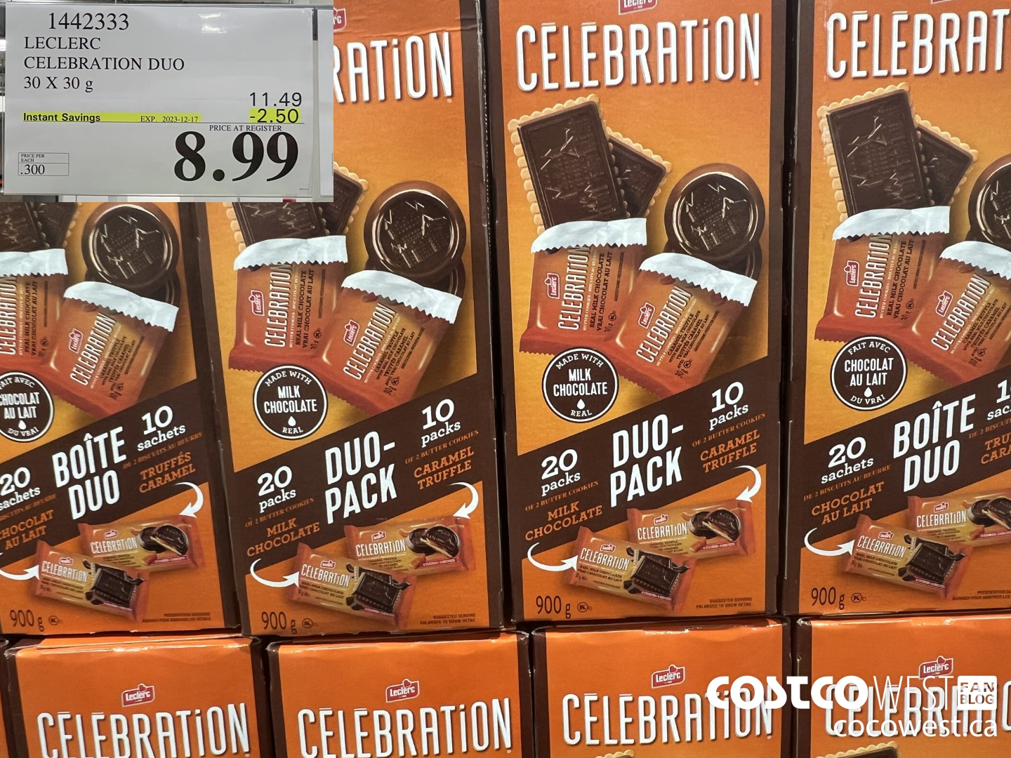 1442333 LECLERC CELEBRATION DUO 2 PACK 30 X 30 g ($2.50 INSTANT SAVINGS EXPIRES ON 2023-12-17) $8.99