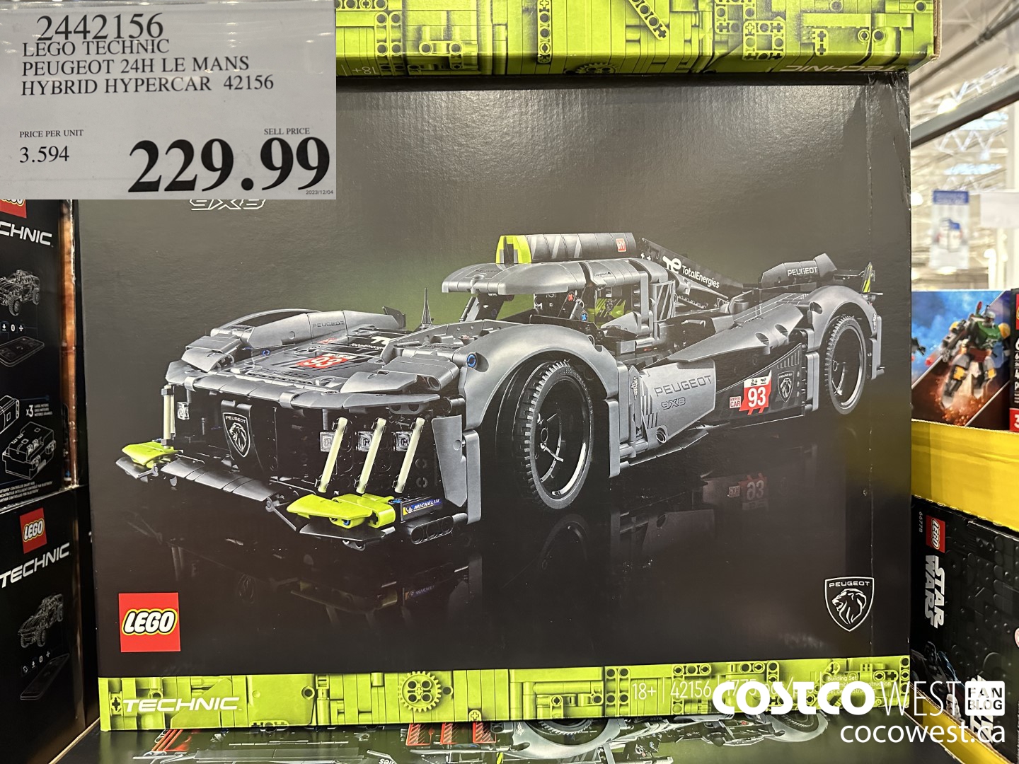 2442156 LEGO TECHNIC PEUGEOT 24H LE MANS HYBRID HYPERCAR 42156 $229.99