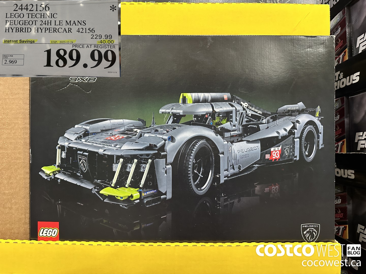 2442156 LEGO TECHNIC PEUGEOT 24H LE MANS HYBRID HYPERCAR 42156 ($40.00 INSTANT SAVINGS EXPIRES ON 2023-12-24) $189.99