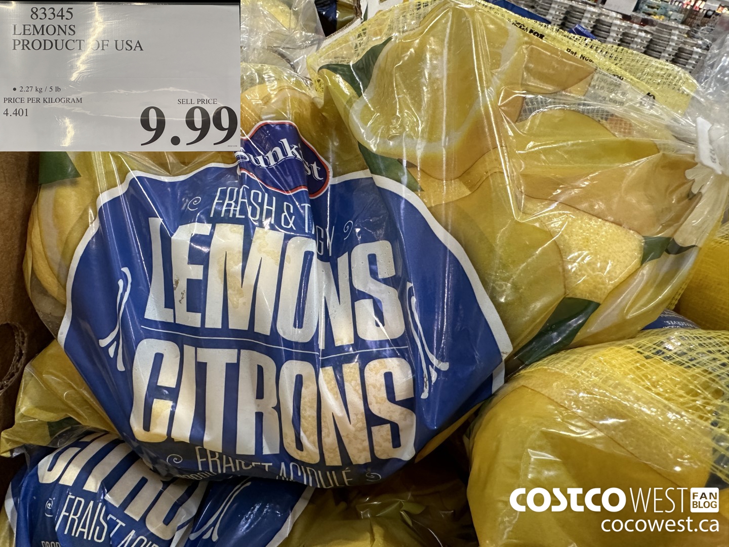 83345 LEMONS PRODUCT OF USA $9.99