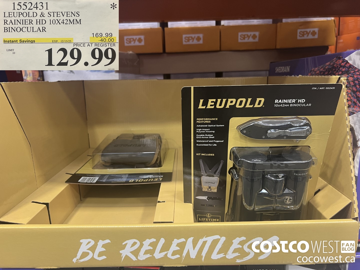 1552431 LEUPOLD & STEVENS RAINIER HD 10X42MM BINOCULAR ($40.00 INSTANT SAVINGS EXPIRES ON 2023-12-13) $129.99