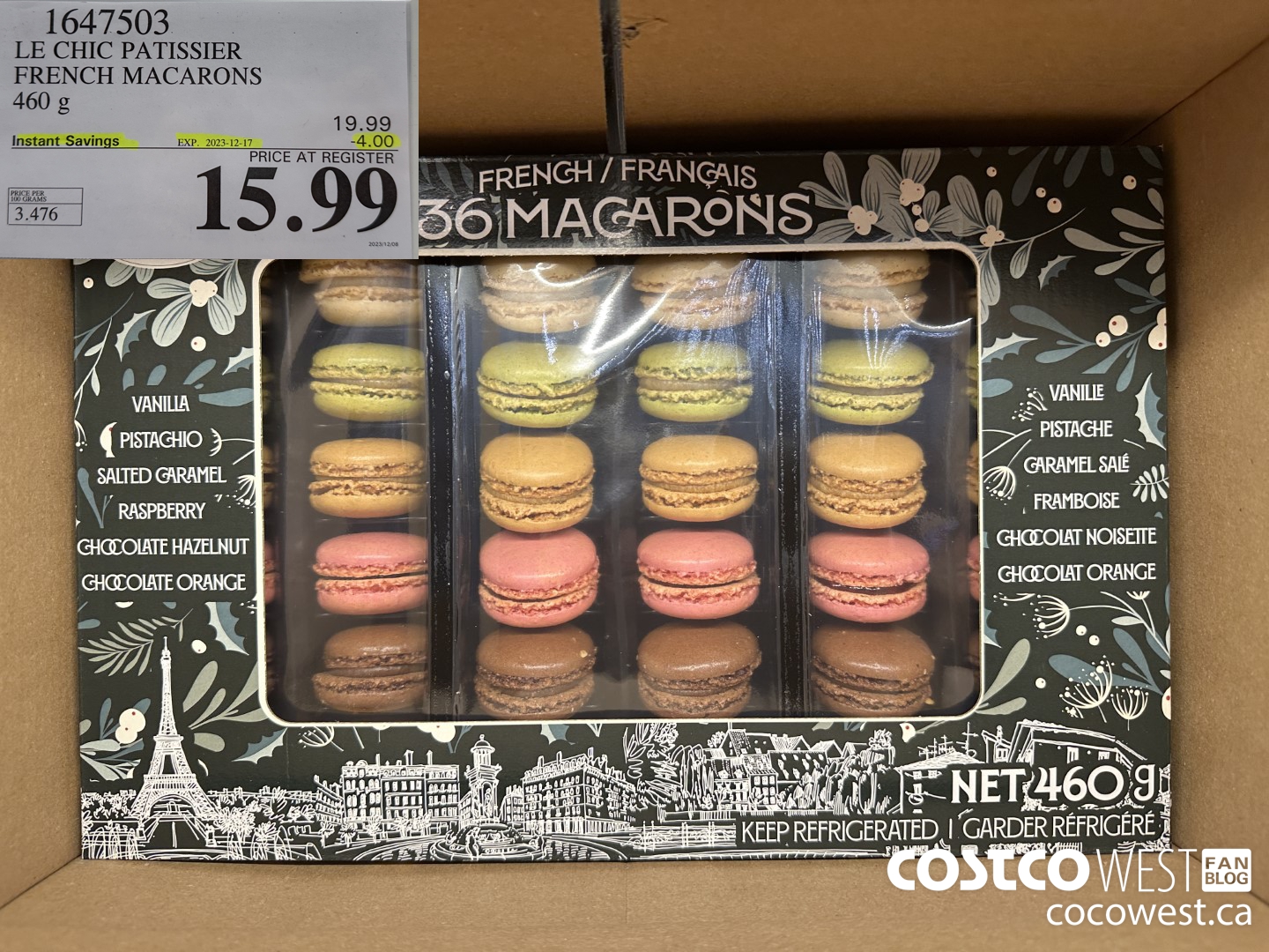 1647503 LE CHIC PATISSIER FRENCH MACARONS 460 G ($4.00 INSTANT SAVINGS EXPIRES ON 2023-12-17) $15.99