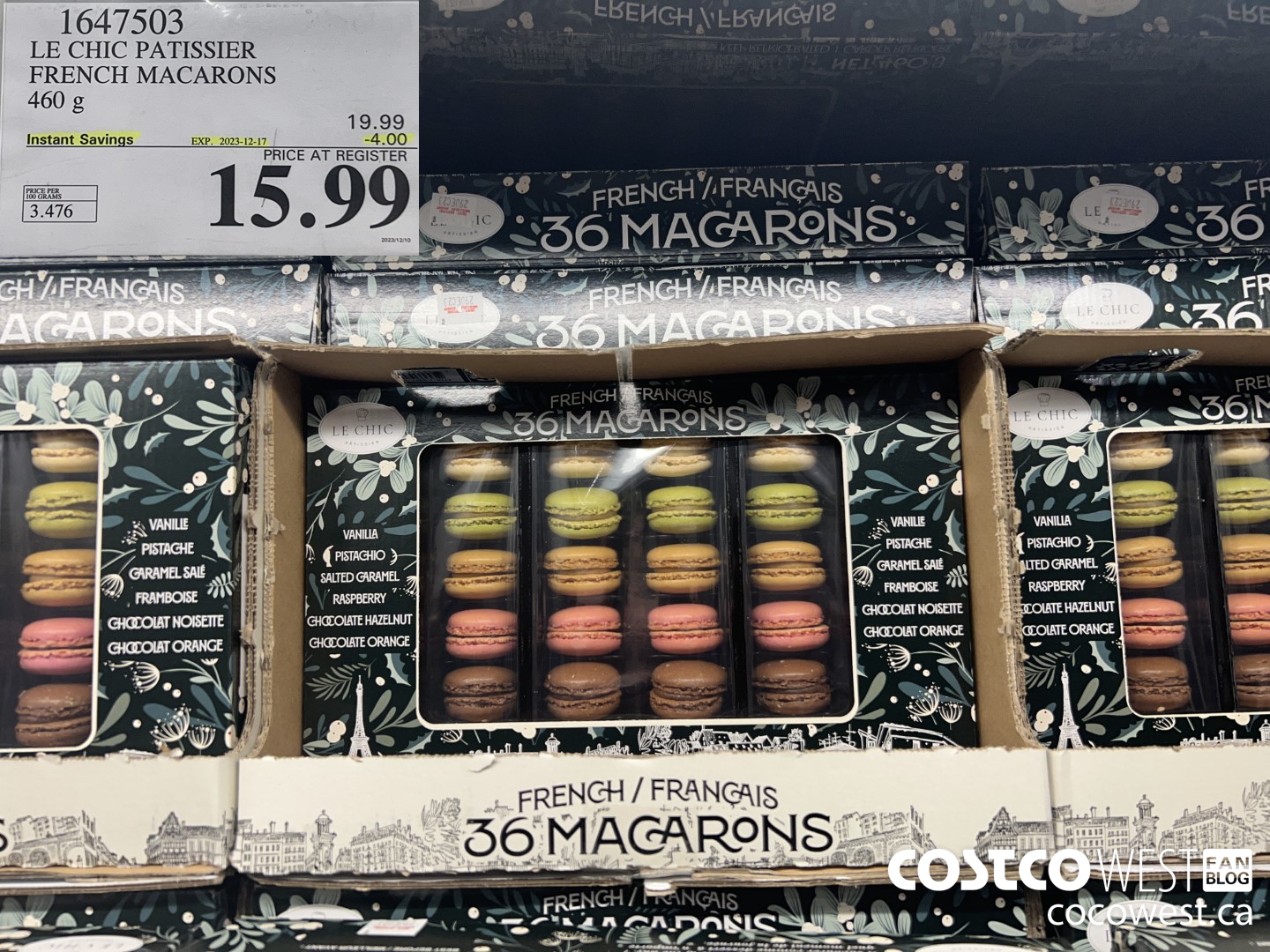 1647503 LE CHIC PATISSIER FRENCH MACARONS 460 G ($4.00 INSTANT SAVINGS EXPIRES ON 2023-12-17) $15.99